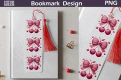 Valentine Bookmark | Cherry Valentines Day Heart Bookmark Product Image 1