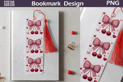 Valentine Bookmark | Cherry Valentines Day Heart Bookmark Product Image 1