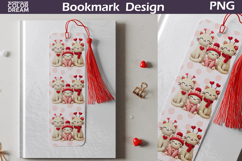 Valentine Bookmark | Cat Valentines Day Heart Bookmark Product Image 1
