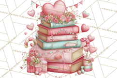 Valentine Book Clipart PNG, Whimsical Reading Product Image 4