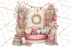 Valentine Book Clipart PNG, Whimsical Reading Product Image 2