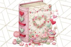 Valentine Book Clipart PNG, Whimsical Reading Product Image 2
