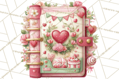 Valentine Book Clipart PNG, Whimsical Reading Product Image 3