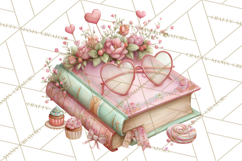 Valentine Book Clipart PNG, Whimsical Reading Product Image 4