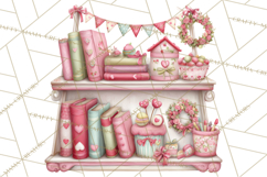 Valentine Book Clipart PNG, Whimsical Reading Product Image 4