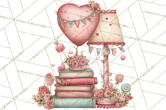 Valentine Book Clipart PNG, Whimsical Reading Product Image 3