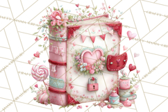 Valentine Book Clipart PNG, Whimsical Reading Product Image 4