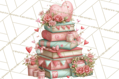 Valentine Book Clipart PNG, Whimsical Reading Product Image 4