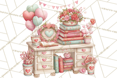 Valentine Book Clipart PNG, Whimsical Reading Product Image 4
