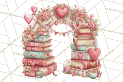 Valentine Book Clipart PNG, Whimsical Reading Product Image 5