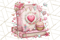 Valentine Book Clipart PNG, Whimsical Reading Product Image 2