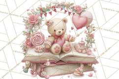Valentine Book Clipart PNG, Whimsical Reading Product Image 5