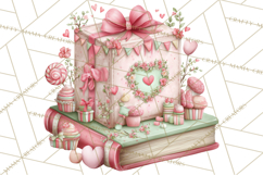Valentine Book Clipart PNG, Whimsical Reading Product Image 2