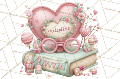 Valentine Book Clipart PNG, Whimsical Reading Product Image 3