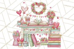 Valentine Book Clipart PNG, Whimsical Reading Product Image 2