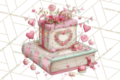 Valentine Book Clipart PNG, Whimsical Reading Product Image 4