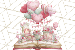 Valentine Book Clipart PNG, Whimsical Reading Product Image 2