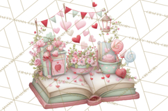 Valentine Book Clipart PNG, Whimsical Reading Product Image 3