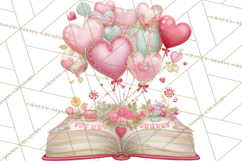 Valentine Book Clipart PNG, Whimsical Reading Product Image 4
