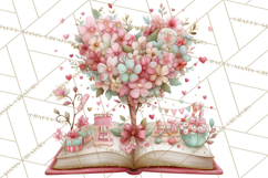 Valentine Book Clipart PNG, Whimsical Reading Product Image 5