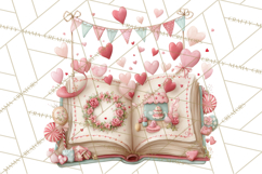 Valentine Book Clipart PNG, Whimsical Reading Product Image 2
