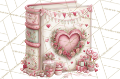 Valentine Book Clipart PNG, Whimsical Reading Product Image 3
