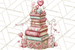 Valentine Book Clipart PNG, Whimsical Reading Product Image 3