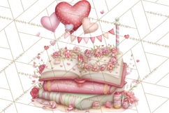 Valentine Book Clipart PNG, Whimsical Reading Product Image 2