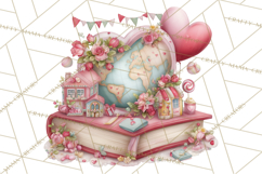 Valentine Book Clipart PNG, Whimsical Reading Product Image 4