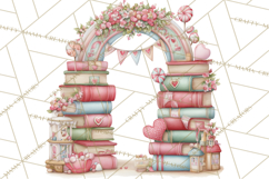 Valentine Book Clipart PNG, Whimsical Reading Product Image 5