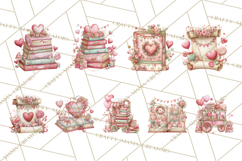 Valentine Book Clipart PNG, Whimsical Reading Product Image 4