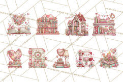 Valentine Book Clipart PNG, Whimsical Reading Product Image 6