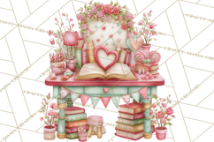 Valentine Book Clipart PNG, Whimsical Reading Product Image 4