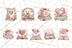 Valentine Book Clipart PNG, Whimsical Reading Product Image 9