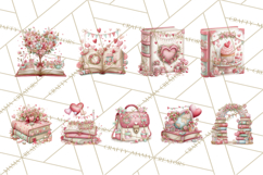 Valentine Book Clipart PNG, Whimsical Reading Product Image 10