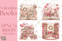 Valentine Book Clipart PNG, Whimsical Reading Product Image 1