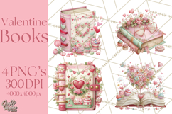 Valentine Book Clipart PNG, Whimsical Reading Product Image 1