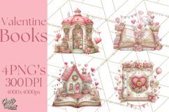 Valentine Book Clipart PNG, Whimsical Reading Product Image 1