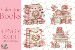 Valentine Book Clipart PNG, Whimsical Reading Product Image 1