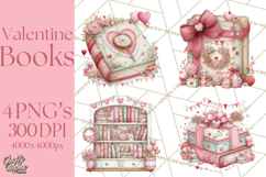 Valentine Book Clipart PNG, Whimsical Reading Product Image 1