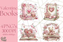 Valentine Book Clipart PNG, Whimsical Reading Product Image 1