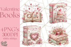 Valentine Book Clipart PNG, Whimsical Reading Product Image 1