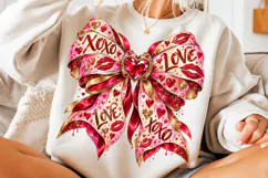 XOXO Love Valentine Bow PNG | Rhinestone Coquette Heart Png Product Image 5