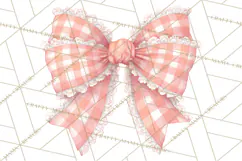 Valentine Bow Clipart PNG, Cute Pastel Bows, Heart Pattern Product Image 3