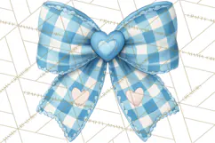 Valentine Bow Clipart PNG, Cute Pastel Bows, Heart Pattern Product Image 3