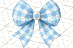 Valentine Bow Clipart PNG, Cute Pastel Bows, Heart Pattern Product Image 5