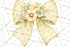 Valentine Bow Clipart PNG, Cute Pastel Bows, Heart Pattern Product Image 2