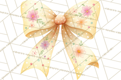 Valentine Bow Clipart PNG, Cute Pastel Bows, Heart Pattern Product Image 3