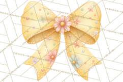 Valentine Bow Clipart PNG, Cute Pastel Bows, Heart Pattern Product Image 4