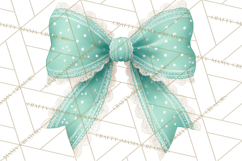 Valentine Bow Clipart PNG, Cute Pastel Bows, Heart Pattern Product Image 2